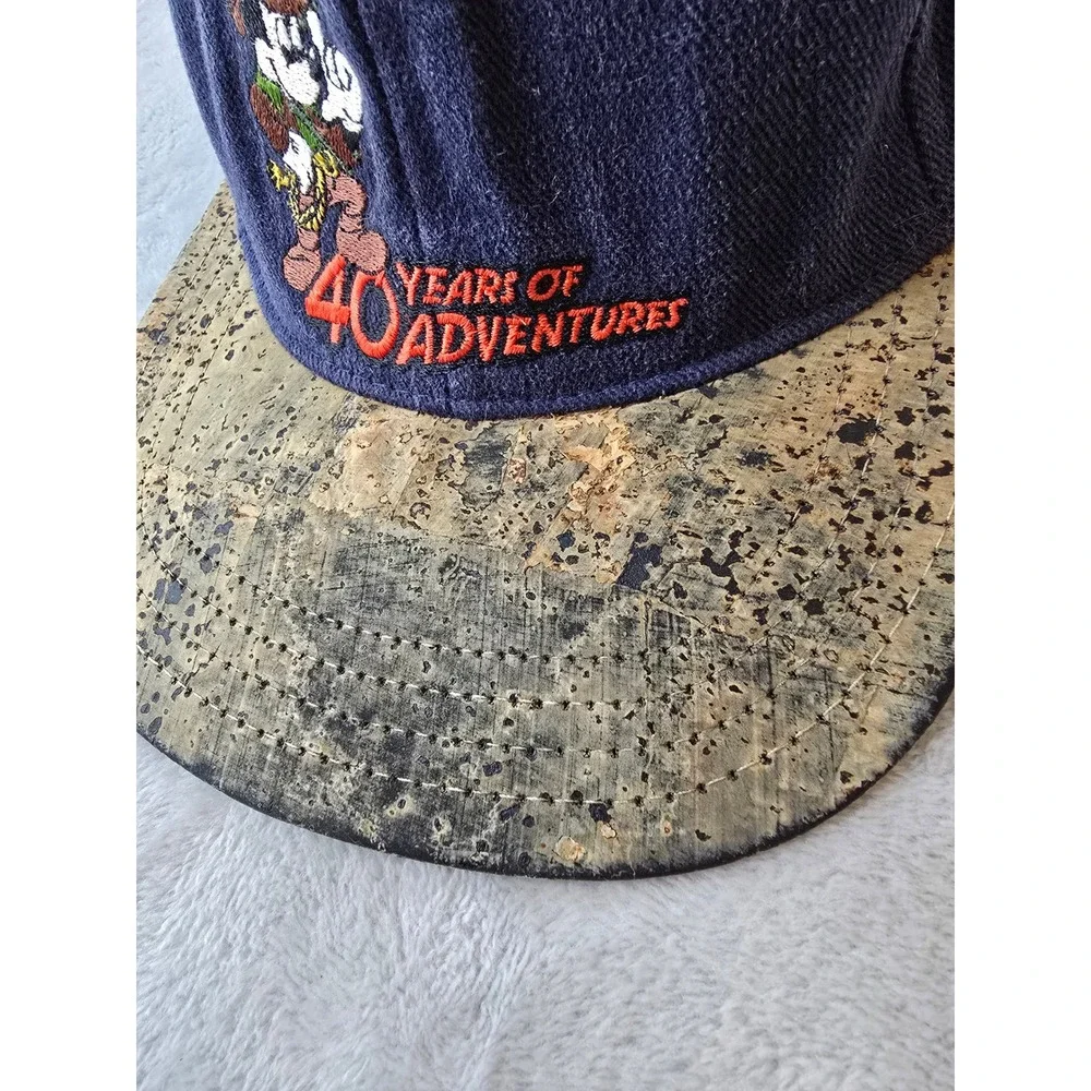 Vintage Disneyland Mickey Indian Jones Hat Cap Strapback Cork 40 Years 1995 Read